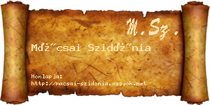 Mácsai Szidónia névjegykártya